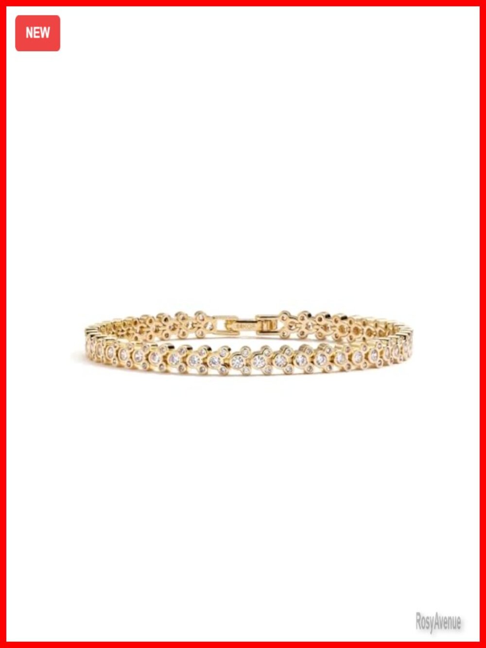 14K Gold Filled Mouse Tennis Bracelet Cubic Zirconia Women's